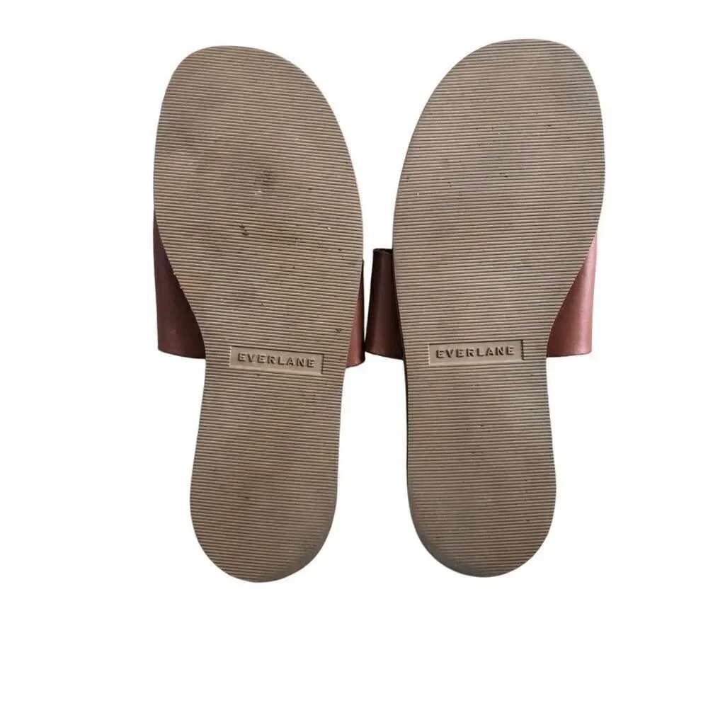 Everlane The Leather Thong Women Sandals Burnt Sienna Flip Flops Size 7